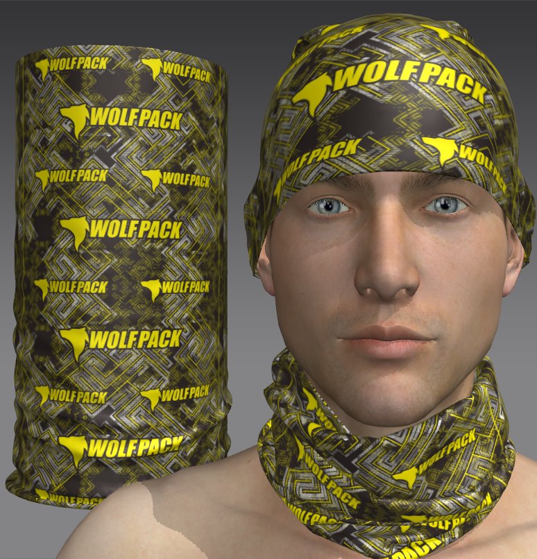 Custom Tube Bandana - Granite Flame Pattern